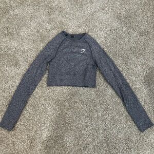 Gymshark Grey Long Sleeve Crop Top